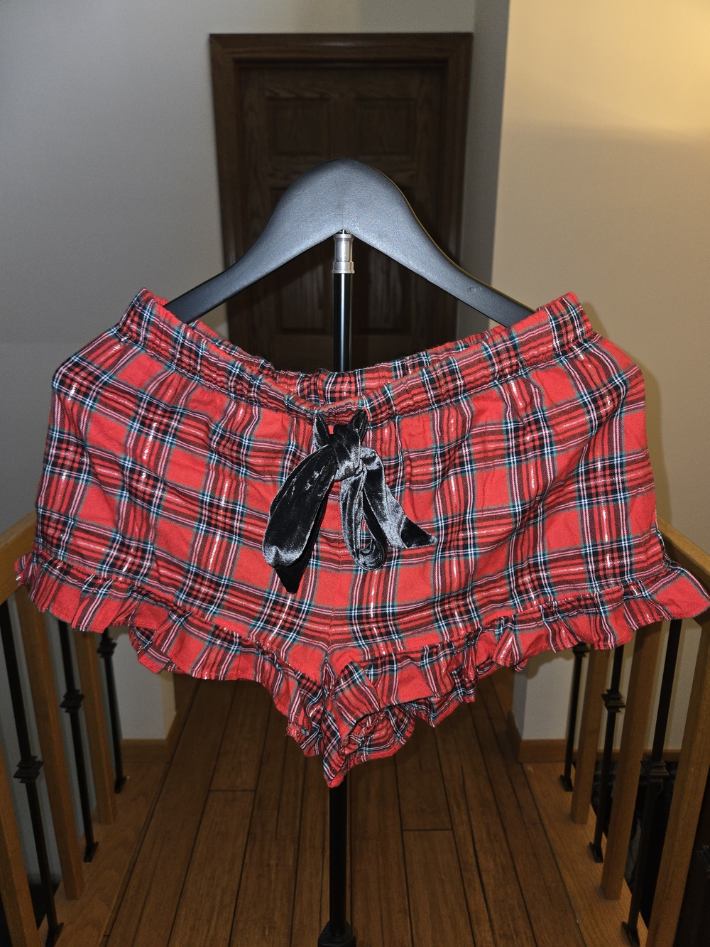Victoria Secret Red Plaid Ruffle Women’s Shorts